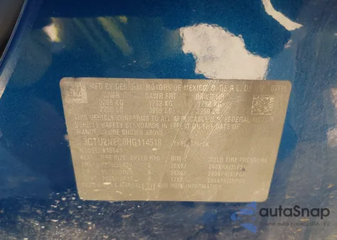 2017 GMC Sierra K1500 Slt из США, поврежденный, VIN 3GTU2NEC0HG114518